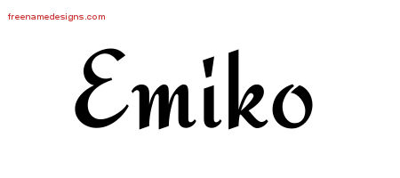 Calligraphic Stylish Name Tattoo Designs Emiko Download Free