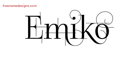 Decorated Name Tattoo Designs Emiko Free