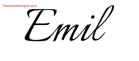 Calligraphic Name Tattoo Designs Emil Free Graphic
