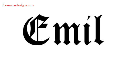 Blackletter Name Tattoo Designs Emil Printable