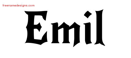 Gothic Name Tattoo Designs Emil Download Free