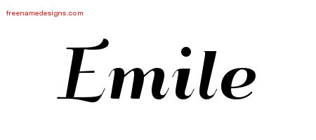 Art Deco Name Tattoo Designs Emile Graphic Download