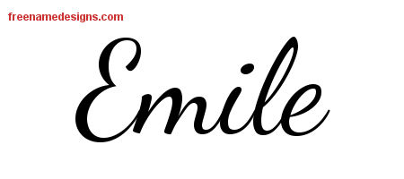 Lively Script Name Tattoo Designs Emile Free Download
