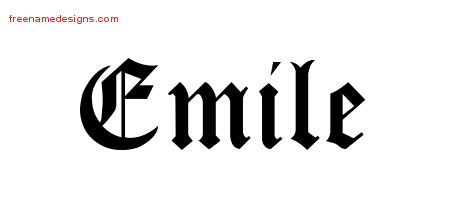 Blackletter Name Tattoo Designs Emile Printable