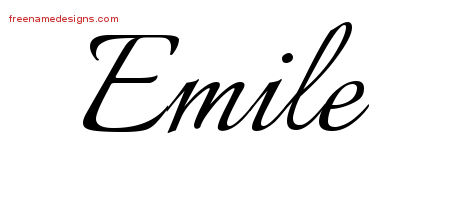 Calligraphic Name Tattoo Designs Emile Free Graphic
