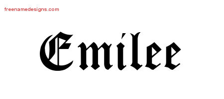 Blackletter Name Tattoo Designs Emilee Graphic Download