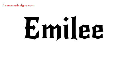 Gothic Name Tattoo Designs Emilee Free Graphic