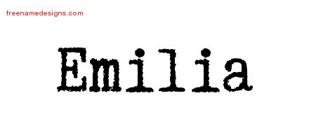 Typewriter Name Tattoo Designs Emilia Free Download