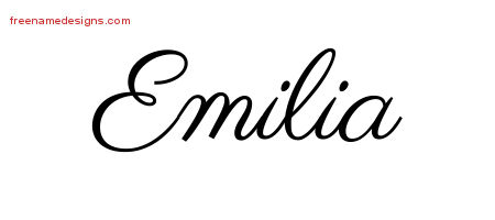 Classic Name Tattoo Designs Emilia Graphic Download