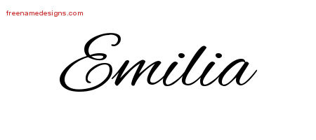 Cursive Name Tattoo Designs Emilia Download Free