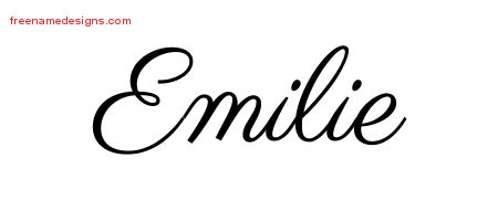 Classic Name Tattoo Designs Emilie Graphic Download