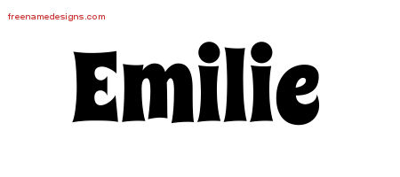 Groovy Name Tattoo Designs Emilie Free Lettering