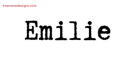 Typewriter Name Tattoo Designs Emilie Free Download