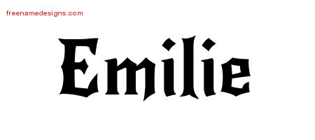 Gothic Name Tattoo Designs Emilie Free Graphic
