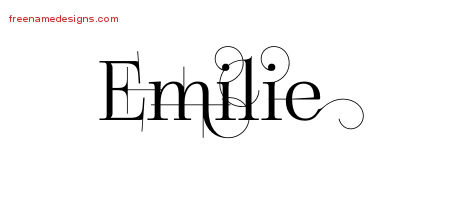Decorated Name Tattoo Designs Emilie Free