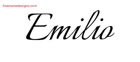 Calligraphic Name Tattoo Designs Emilio Free Graphic