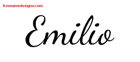 Lively Script Name Tattoo Designs Emilio Free Download