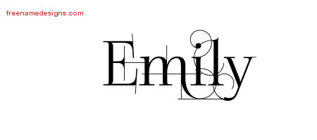 Decorated Name Tattoo Designs Emily Free