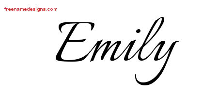 Calligraphic Name Tattoo Designs Emily Download Free