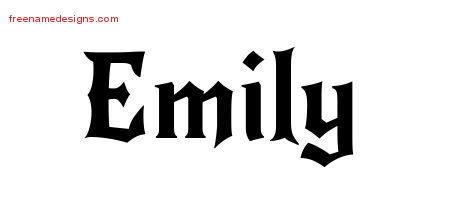Gothic Name Tattoo Designs Emily Free Graphic