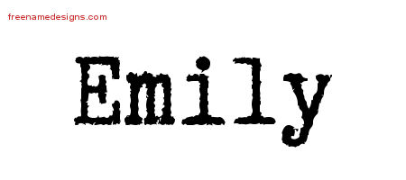 Typewriter Name Tattoo Designs Emily Free Download