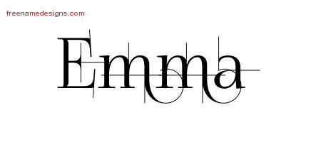 Decorated Name Tattoo Designs Emma Free