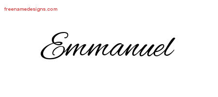 Cursive Name Tattoo Designs Emmanuel Free Graphic