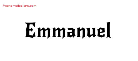 Gothic Name Tattoo Designs Emmanuel Download Free