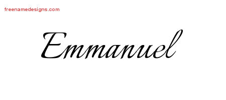 Calligraphic Name Tattoo Designs Emmanuel Free Graphic