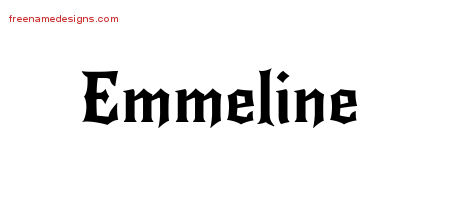 Gothic Name Tattoo Designs Emmeline Free Graphic