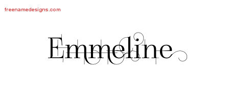 Decorated Name Tattoo Designs Emmeline Free