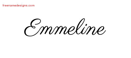Classic Name Tattoo Designs Emmeline Graphic Download