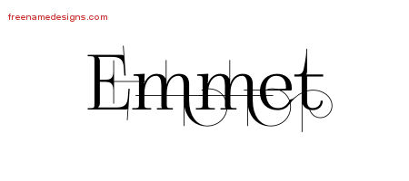 Decorated Name Tattoo Designs Emmet Free Lettering