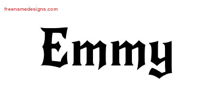 Gothic Name Tattoo Designs Emmy Free Graphic