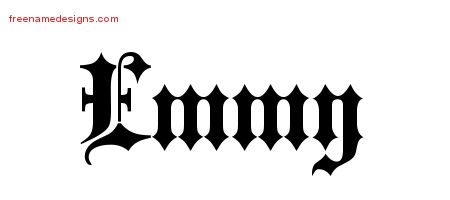 Old English Name Tattoo Designs Emmy Free
