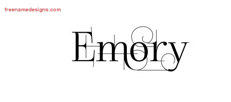 Decorated Name Tattoo Designs Emory Free Lettering