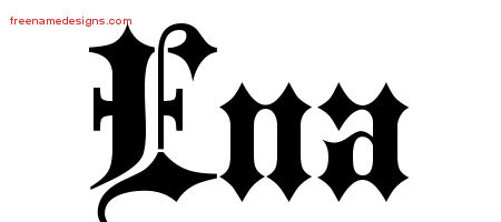 Old English Name Tattoo Designs Ena Free