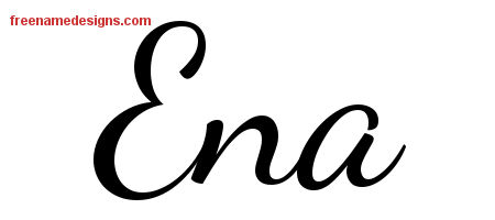 Lively Script Name Tattoo Designs Ena Free Printout