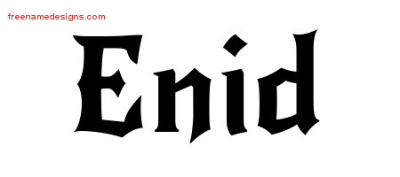 Gothic Name Tattoo Designs Enid Free Graphic