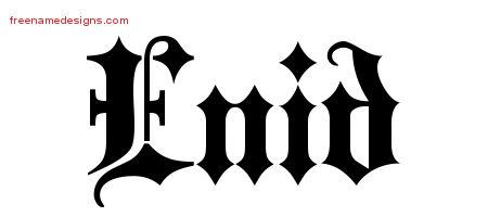 Old English Name Tattoo Designs Enid Free