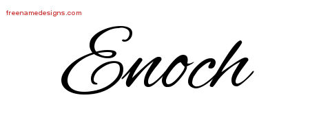 Cursive Name Tattoo Designs Enoch Free Graphic