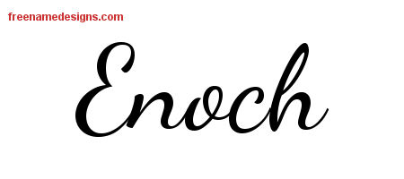 Lively Script Name Tattoo Designs Enoch Free Download