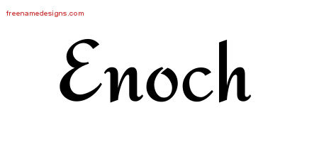 Calligraphic Stylish Name Tattoo Designs Enoch Free Graphic