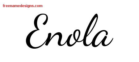 Lively Script Name Tattoo Designs Enola Free Printout