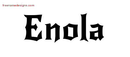 Gothic Name Tattoo Designs Enola Free Graphic