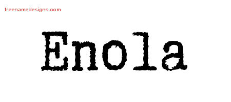 Typewriter Name Tattoo Designs Enola Free Download