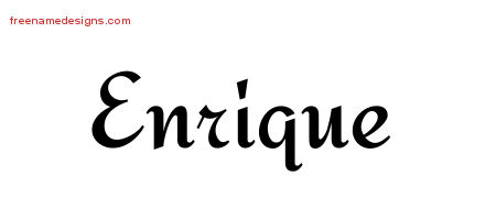 Calligraphic Stylish Name Tattoo Designs Enrique Free Graphic