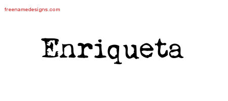Vintage Writer Name Tattoo Designs Enriqueta Free Lettering