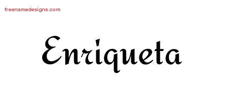 Calligraphic Stylish Name Tattoo Designs Enriqueta Download Free