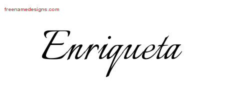 Calligraphic Name Tattoo Designs Enriqueta Download Free